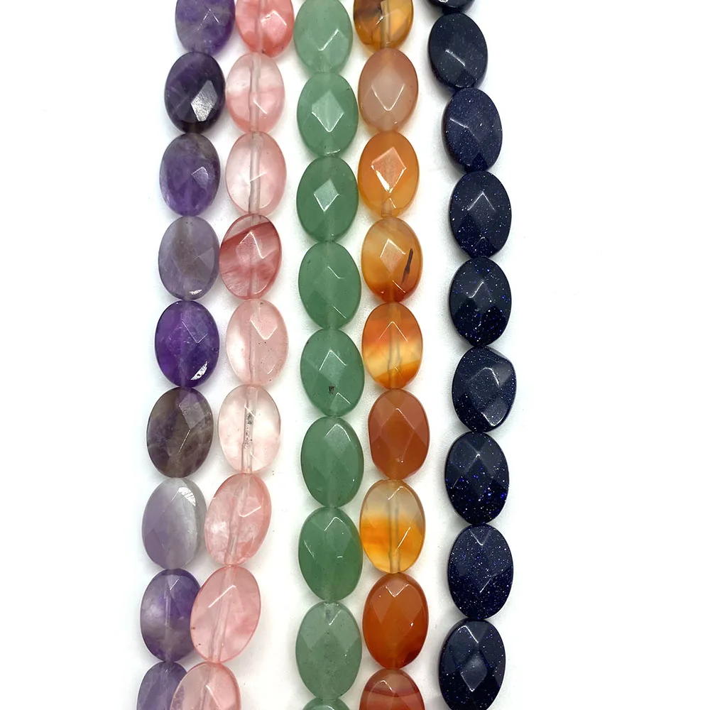 

Natural Stone Carved Face Beads Egg-shaped Loose Beads Red Agate Amethyst Fashion Creation for DIY Jewelry Making 10x14x6mm