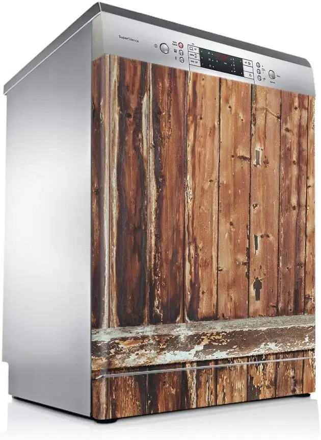 3D наклейка на холодильник деревянная крышка для холодильника посудомоечной