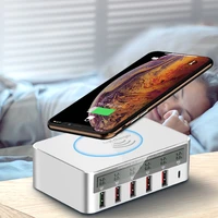 100w 5 ports usb charger quick charge 3 0 adapter hub wireless charger charging station pd fast charger for iphone 11 samsung