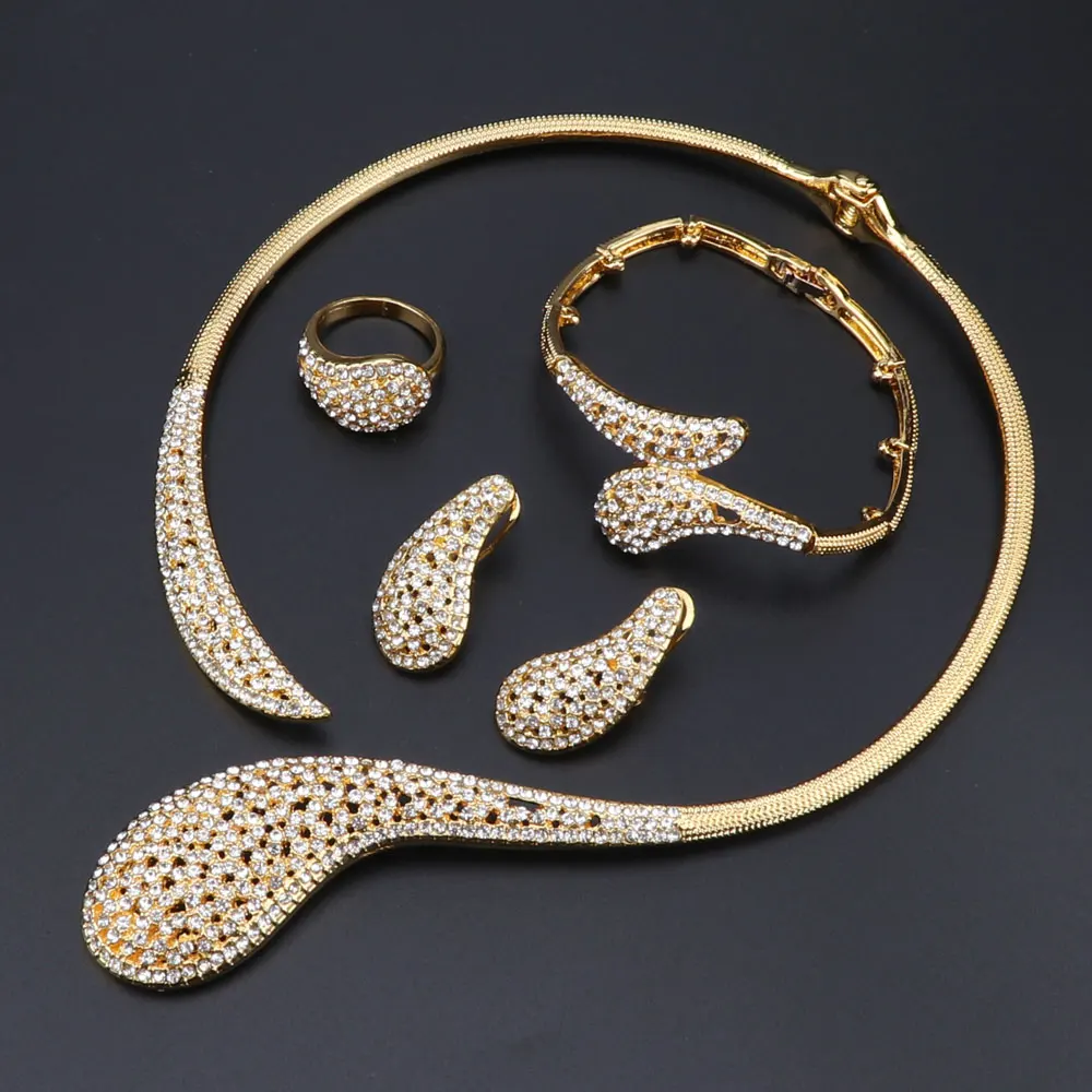 Женский комплект ювелирных изделий CYNTHIA элегантный свадебный золотистого цвета