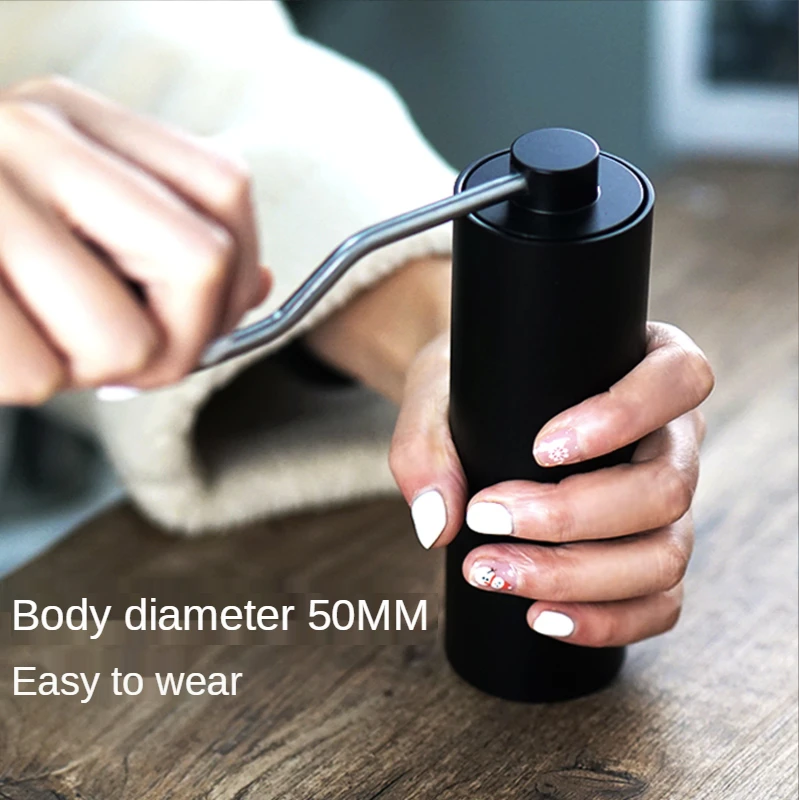 Stainless steel portable dual-bearing manual coffee grinder travel portable hand-washing Italian coffee grinder enlarge