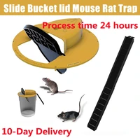 new mice trap reusable smart flip and slide bucket lid mouse rat trap humane or lethal trap auto reset rat door multi catch tool