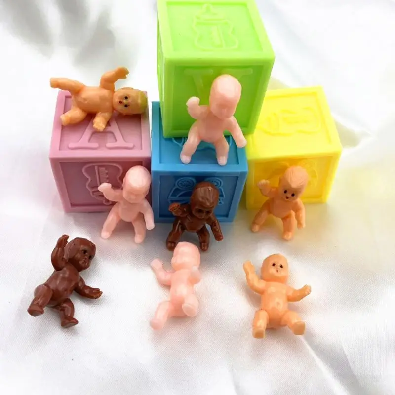 

60 Pcs 1.2\" Mini Plastic Baby Favor Supplies for Baby Shower and Ice Cube Game Q6PD