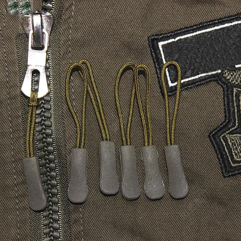 10pcs Zipper Pull Puller End Fit Rope Tag Replacement Clip Broken Buckle Fixer Zip Cord Bag Suitcase Tent Backpack Head - купить по