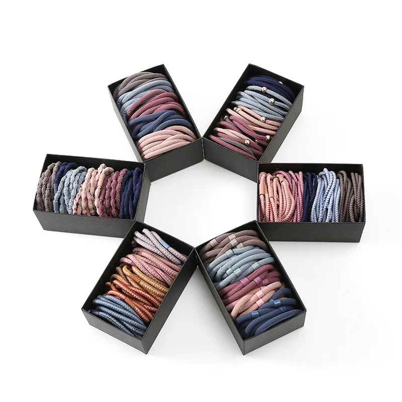 

100/50/30 pcs Colorful Elastic Hair Band Sets High Quality Hair Accessories For Girls Handmade Hair Tie Headband Rubber Band