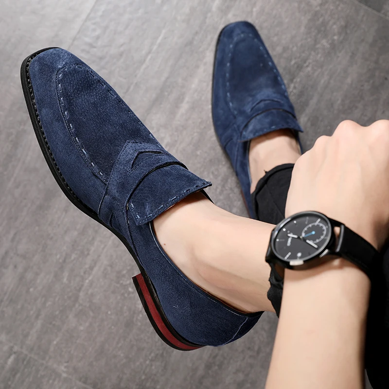 NEW Men Suede Loafers Comfortable Flat Casual Shoes Breathable Slip-On Soft Leather Driving Moccasins | Обувь