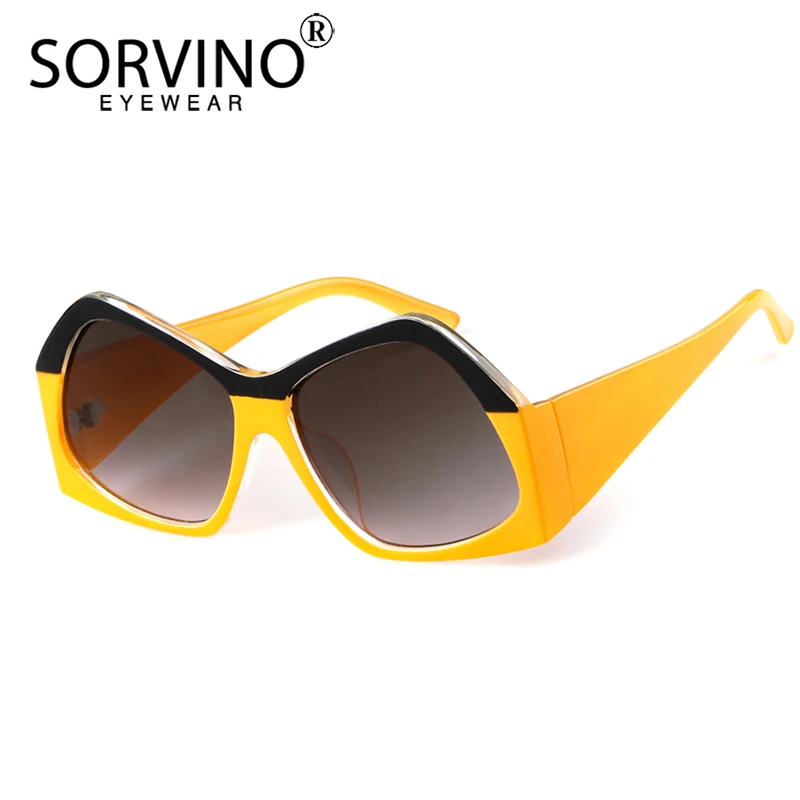 Женские Асимметричные солнцезащитные очки SORVINO большие двухцветные авиаторы в