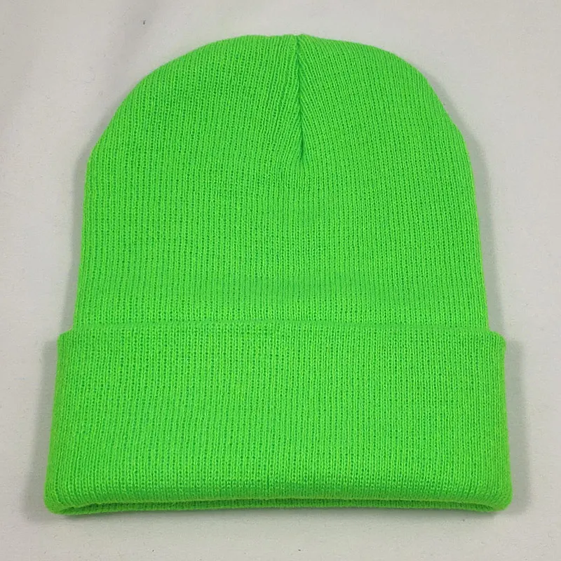 Женские Простые зимние облегающие шапки теплые вязаные для женщин и мужчин