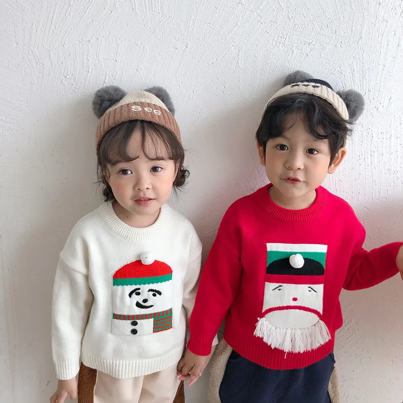 Рождественские свитера для маленьких мальчиков и девочек зимняя одежда малышей