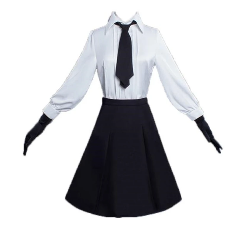 Аниме бродячие псы член Акико йосано костюмы для косплея рубашка + юбка галстук