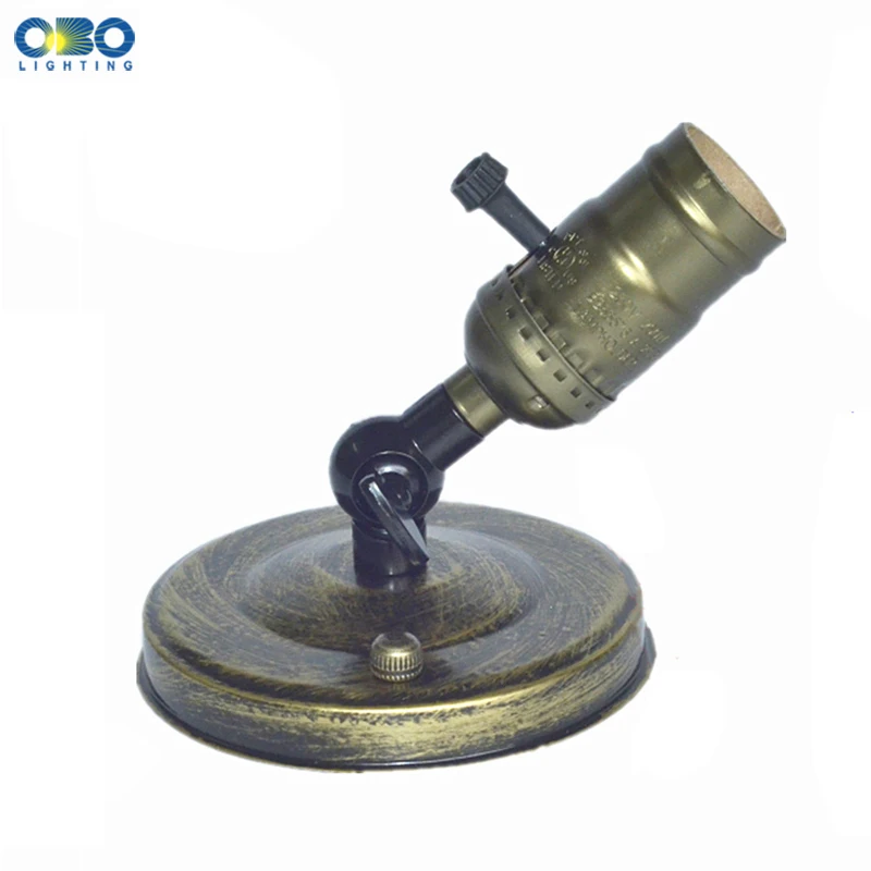 Винтажная основа для лампы Эдисона E27 с выключателем бронзовая настенная лампа