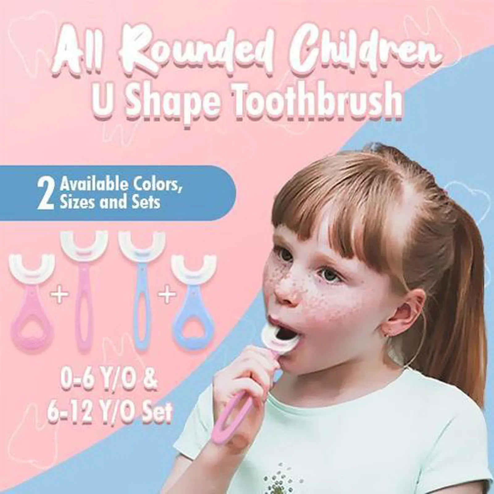 Children U Shape Toothbrush Portable Fun children's practical and simple Home Safety Baby Silicone All Rounded | Дом и сад