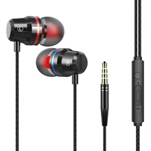 3.5mm Wired Headphones With Bass Earbuds Stereo Music Sport Gaming Headset Noise Cancelling HiFi Hands Free Earphones With Mic