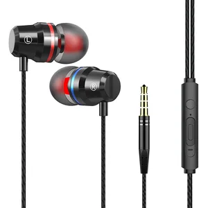 3 5mm wired headphones with bass earbuds stereo music sport gaming headset noise cancelling hifi hands free earphones with mic free global shipping