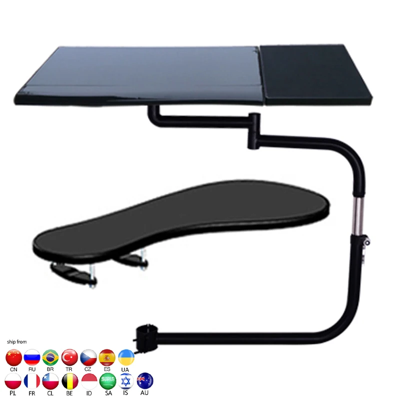 OK330 OK331 Multifunctional Full Motion square Keyboard Support Laptop Desk Holder Stainless steel 20kg+chair clamp Mouse Pad