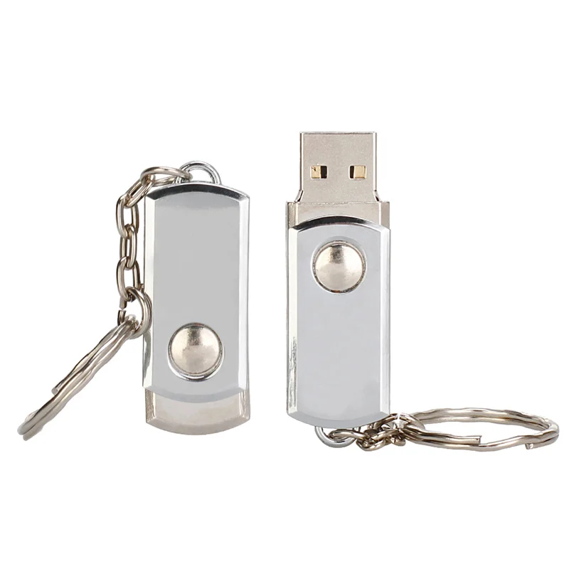 

New Rotate Usb Flash Drive High Speed Waterproof Usb 2.0 Pendrive 4Gb 8Gb 16Gb 32Gb 64Gb 128Gb Flash Memory Metal Free Print Log