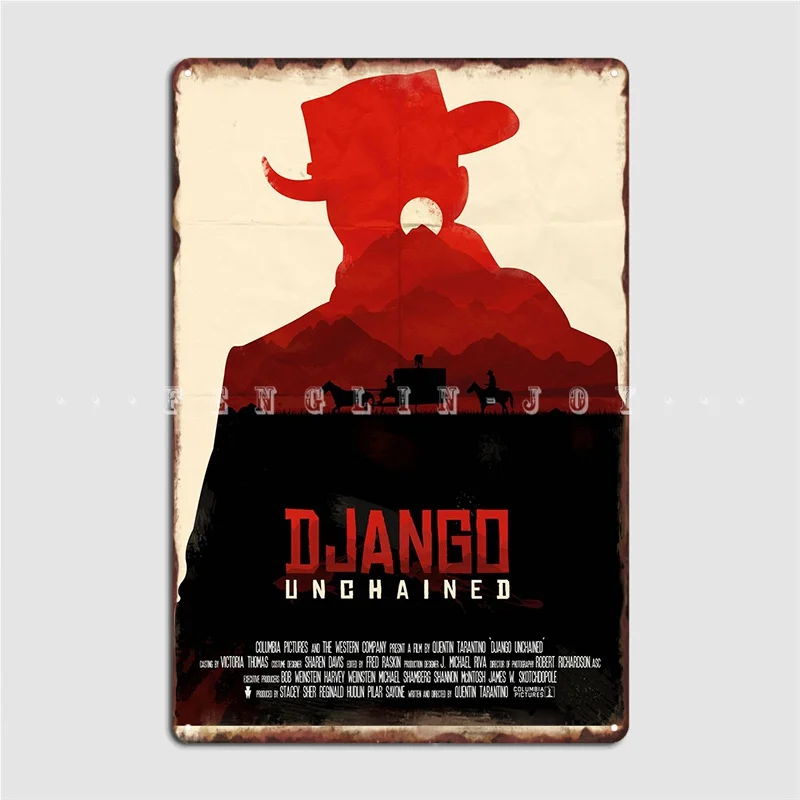 

Django, художественное оформление, металлическая вывеска, кинотеатр, гостиная, клуб, бар, винтажный Настенный декор, оловянные вывески, плакаты