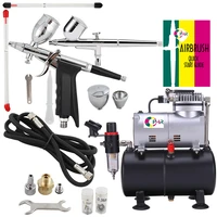 ophir pro 2x dual action airbrush kit 0 3mm 0 5mm 0 8mm spray gun air tank compressor kit for car painting hobby ac090004a069
