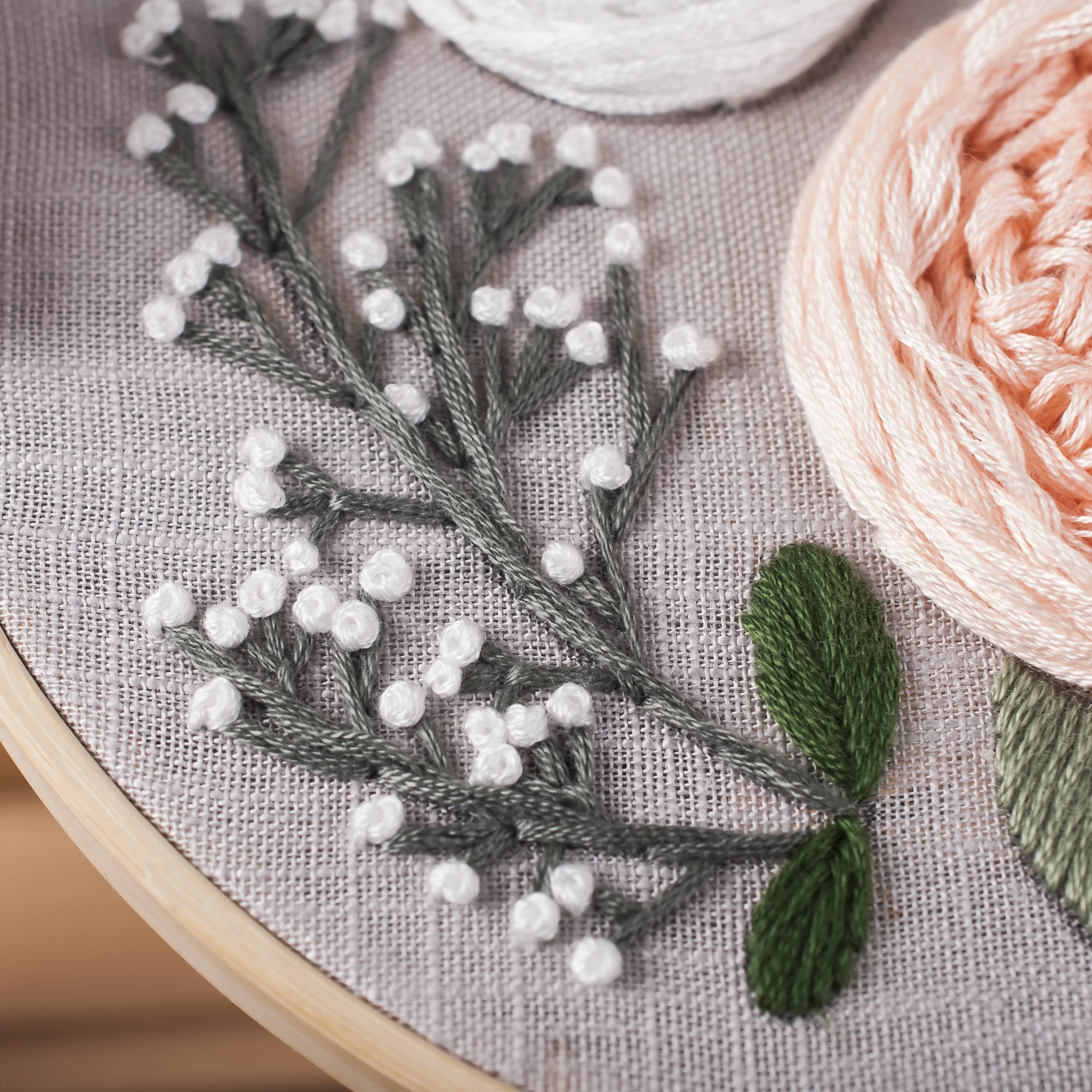 

Embroidery Kit DIY Cross Stitch Kit for beginner Starter embroidery Flowers Plants Pattern Cloth Color Threads Tools