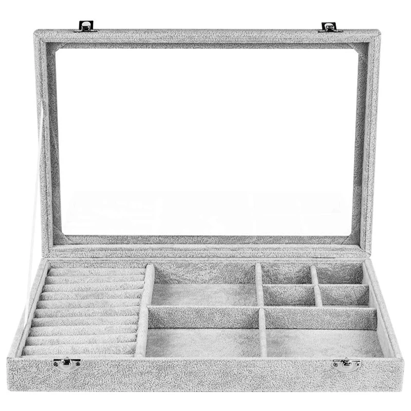 Съемный вельветовый большой органайзер для ювелирных изделий серьги женщин