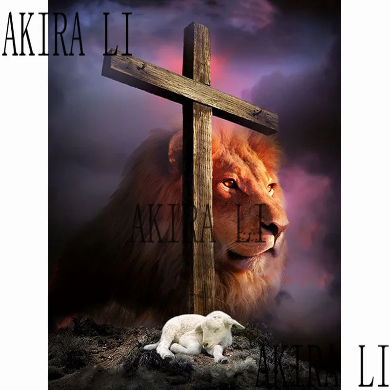 5d алмазная картина льва крестиком полная квадратная/круглая Алмазная вышивка