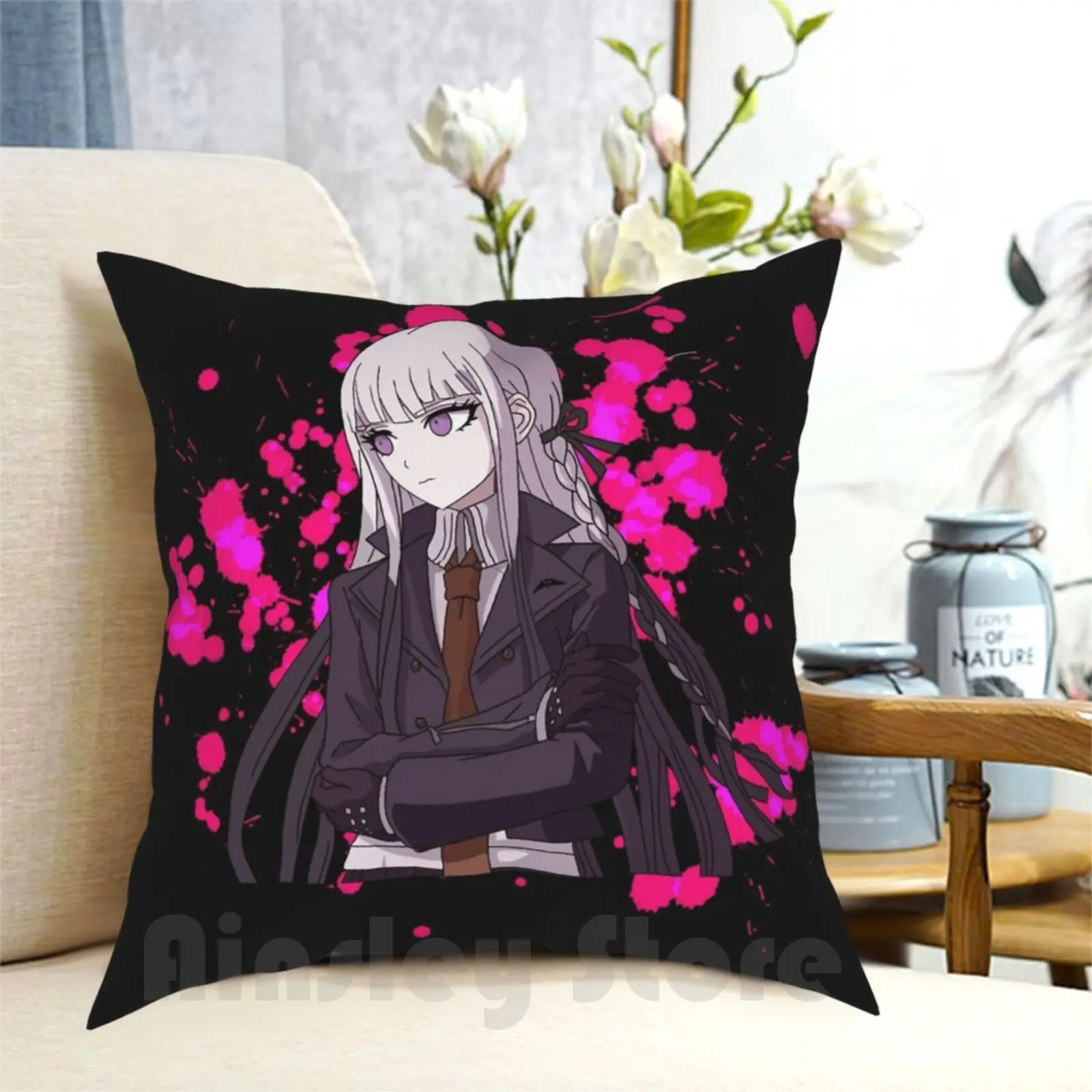 Аниме Чехол подушка Danganronpa Kyoko Kirigiri с принтом крови домашняя мягкая чехол милая