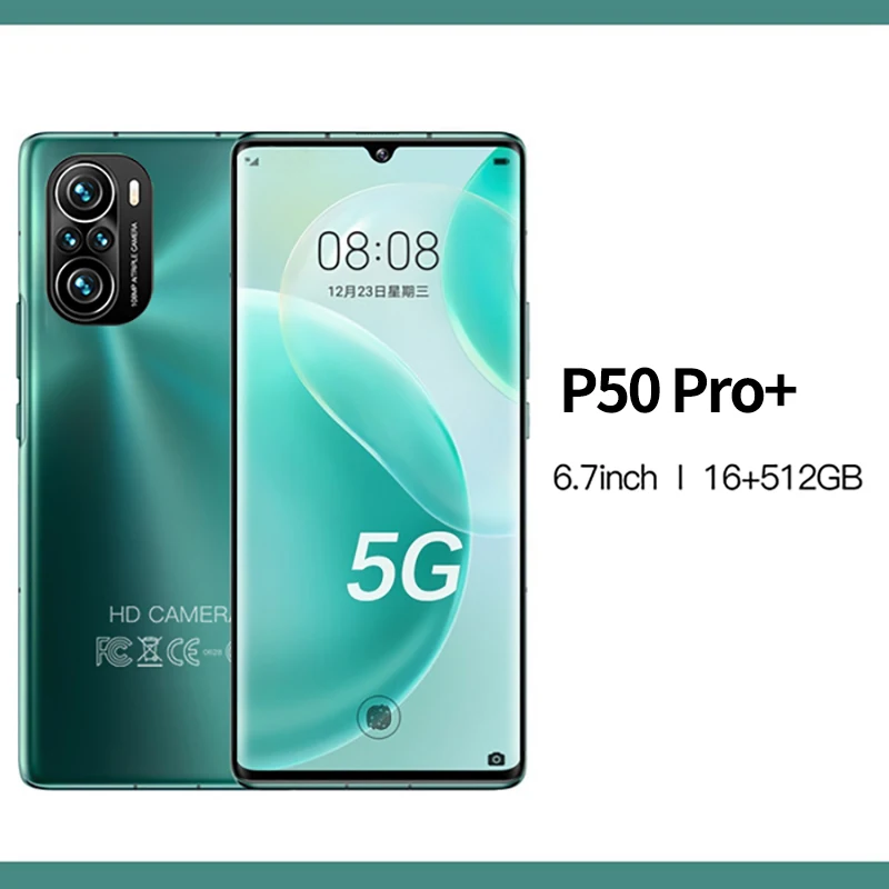 

P50 Pro + 5g Smartphone Android 6.7 Inch 48mp Quad Camera 16gb + 512gb Mobile Phones Global Version Unlocked Cell Phones