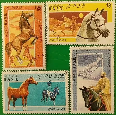 

4PCS,1994,Sahara Post Stamps,Horse Stamps,Animal Stamp,Stamp Collection