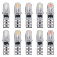 10pcs t5 led bulb w3w w1 2w led canbus car interior lights dashboard warming indicator wedge auto instrument lamp 12v 3014 2smd