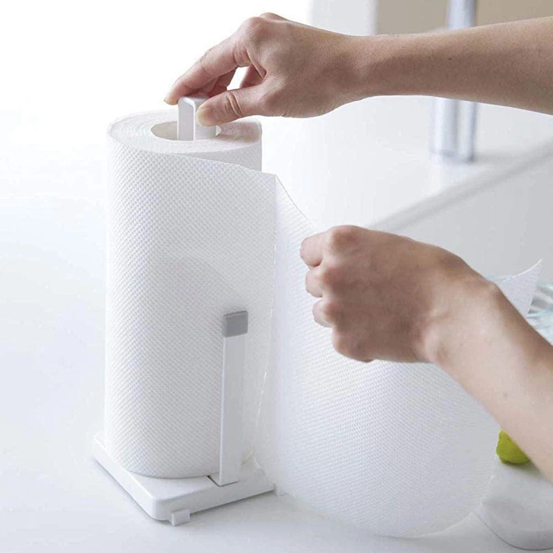 

Paper Towel Holder Hand Towel Kitchen Living Room Roll Paper Holder Bold Vertical Rack for Living Room Kitchen Bathroom