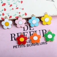 20pcslot candy colored multicolor five petal flower enamel charms diy bracelet earring jewelry accessories