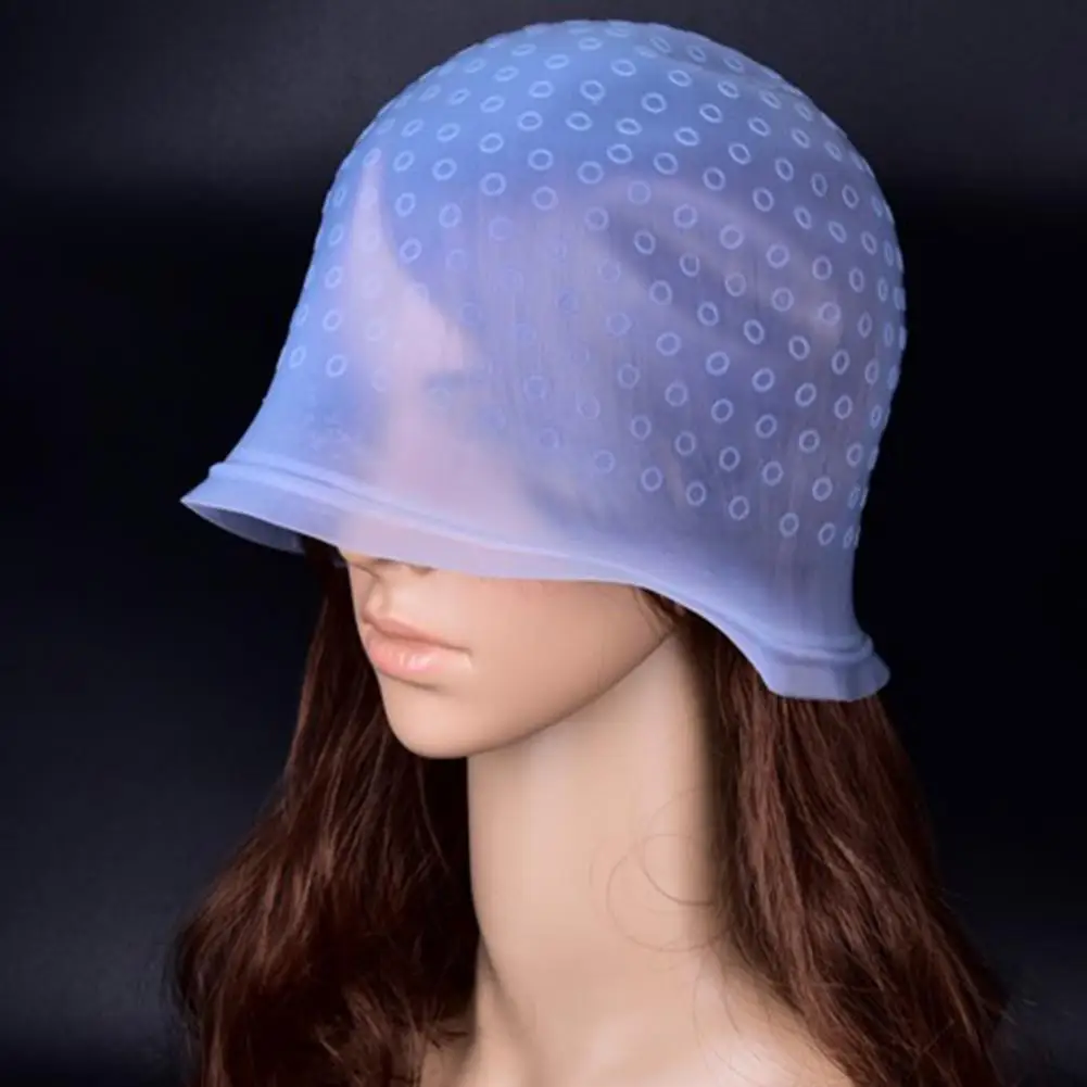 

Reusable Hair Hat Foldable Bright Color Soft Silicone Hair Dyeing Cap for Home Styling Accessories