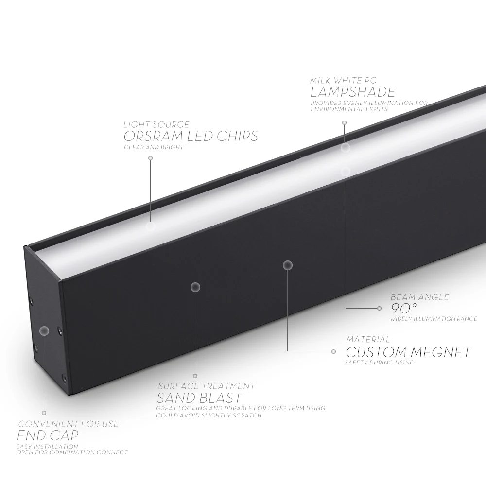 SCON AC 110-240V 80 см OSRAM чипы CCT 3000K 4000K естественное освещение 20 Вт 30 Вт светодиодный рабочий бар освещение офисная линия