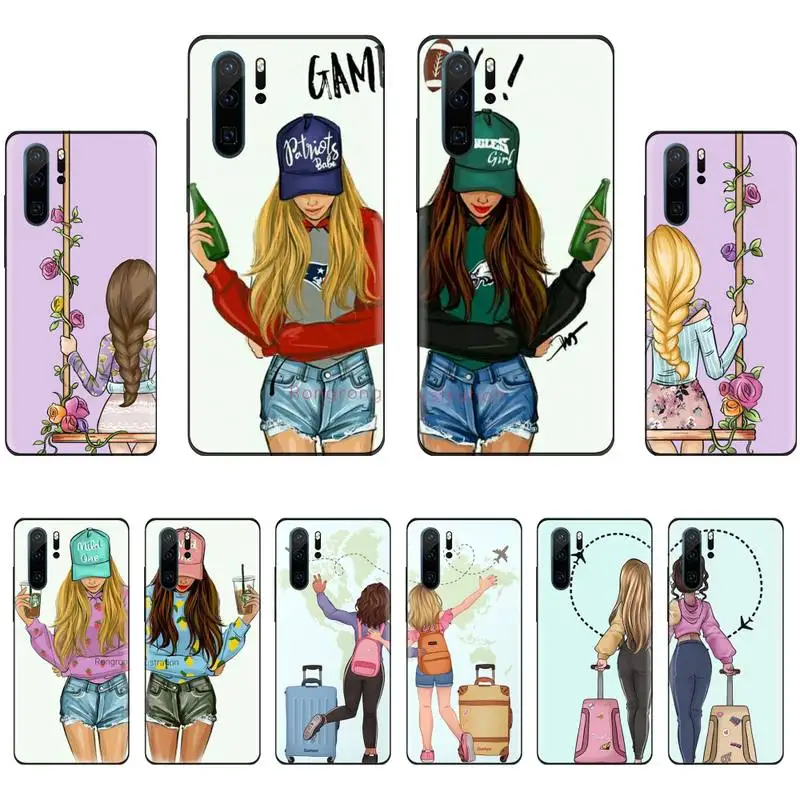 

Girls Bff Best Friends Forever Phone Case For Huawei P40 P20 P30 lite Pro P Smart 2019 Mate 40 20 10 Lite Pro Nova 5t