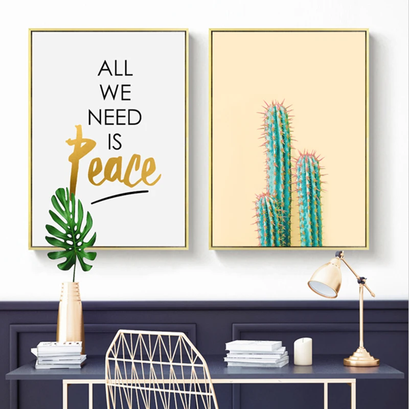 Настенный постер в скандинавском стиле рисунок на холсте с изображением зеленых