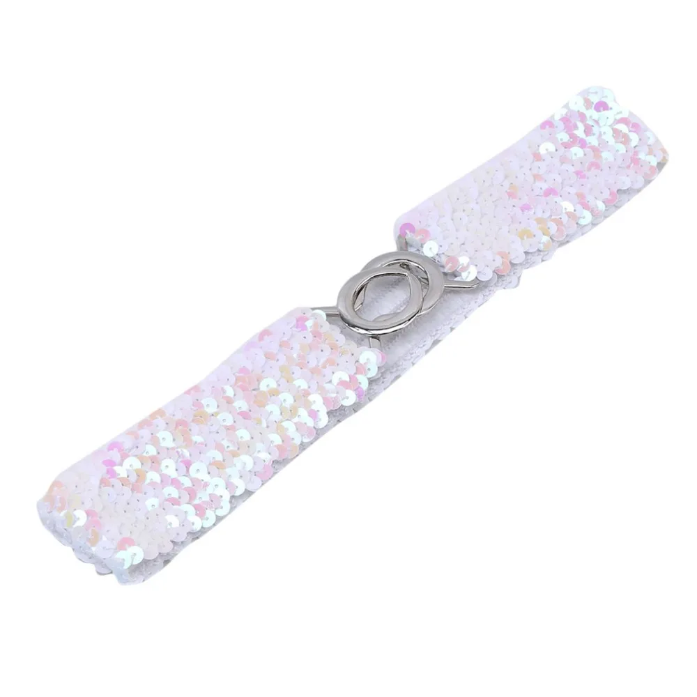 Корейская версия Модные женские блестящие эластичные пряжки пояс Женские