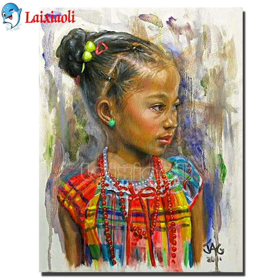

Diamond painting DIY diamond embroidery abstract little girl art diamond painting cross stitch rhinestone mosaic decoration gift