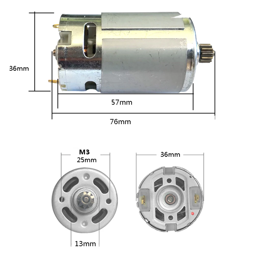 

10.8/12/14.4V Brush Motor Large Torque Ball Bearing Motor for Cutting, Drilling and Weeding or Scooter 9 Teeth/12 Teeth