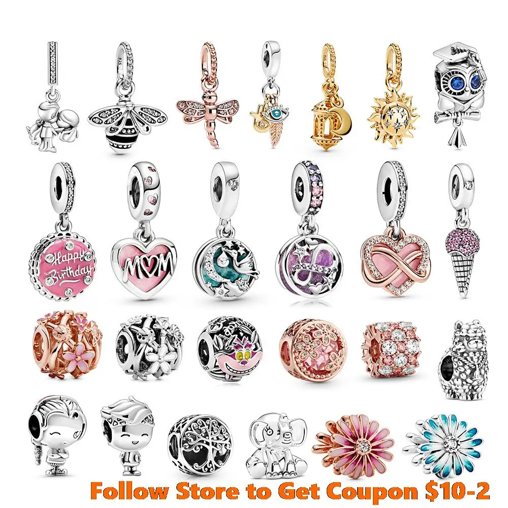 

Hot Sale 925 Sterling Silver Bead Sparkling Infinity Heart Mum Script Heart Charms fit Original Pandora Bracelets Women
