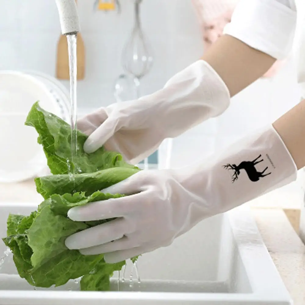 

Female waterproof rubber latex dishwashing gloves kitchen durable cleaning housework chores dishwashing tools