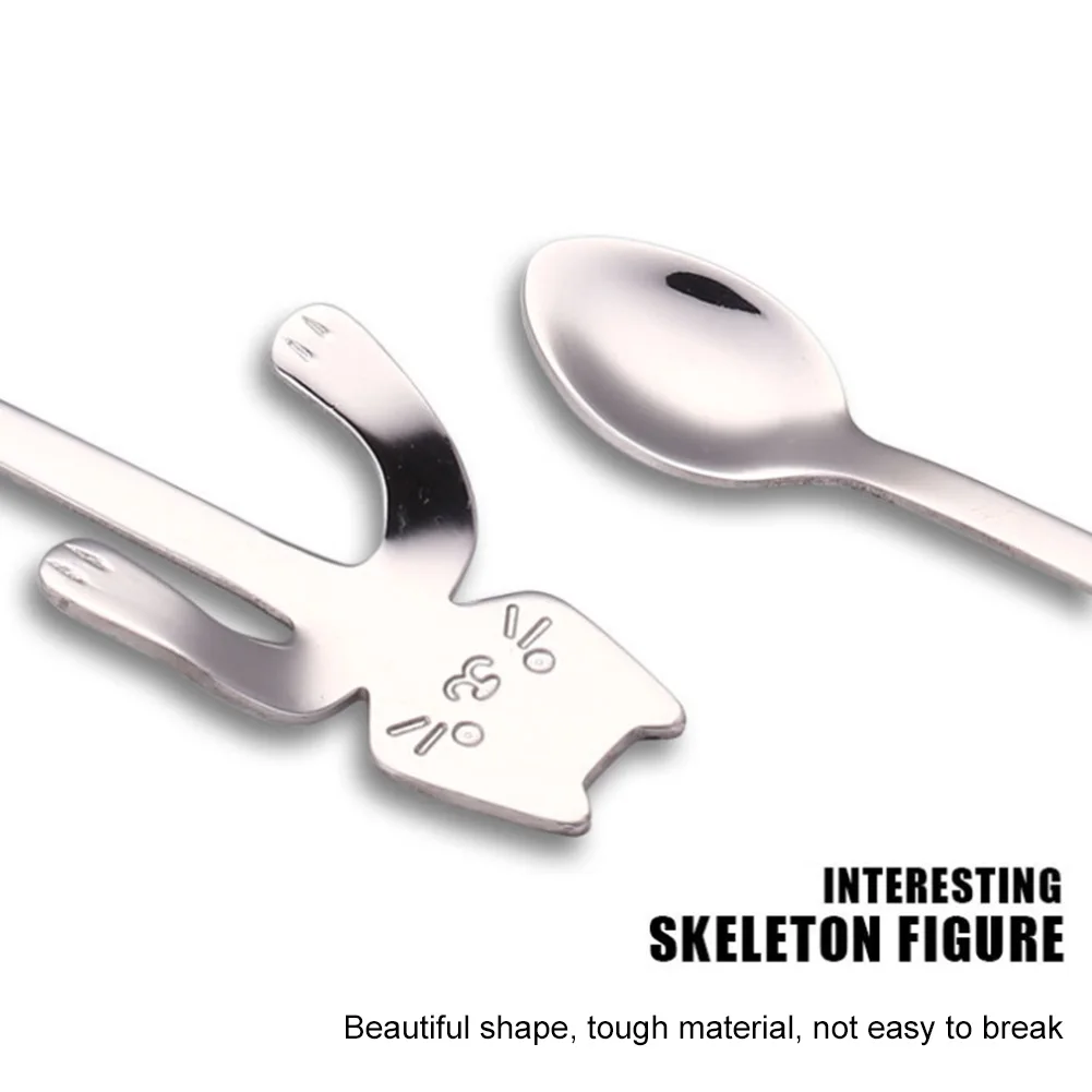 Creative 304 Stainless Steel Coffee Spoon Cartoon Cute Cat Long Handle Hanging Cup Mug | Дом и сад
