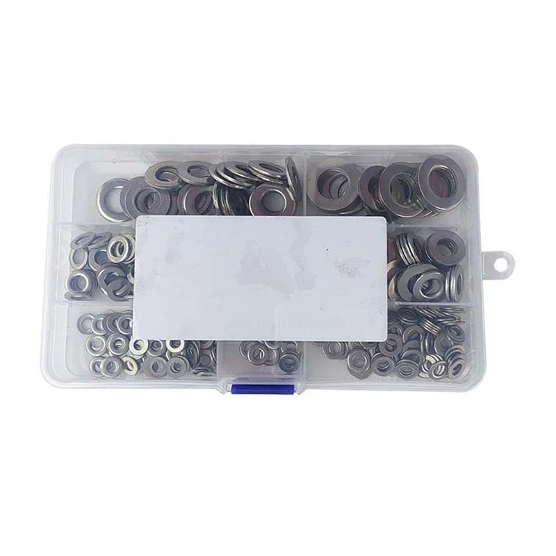 

395pcs/Set Metric 304 Stainless Steel Gasket M4-M12 Set Silver Flat Machine Lock Washer 6Sizes Kit