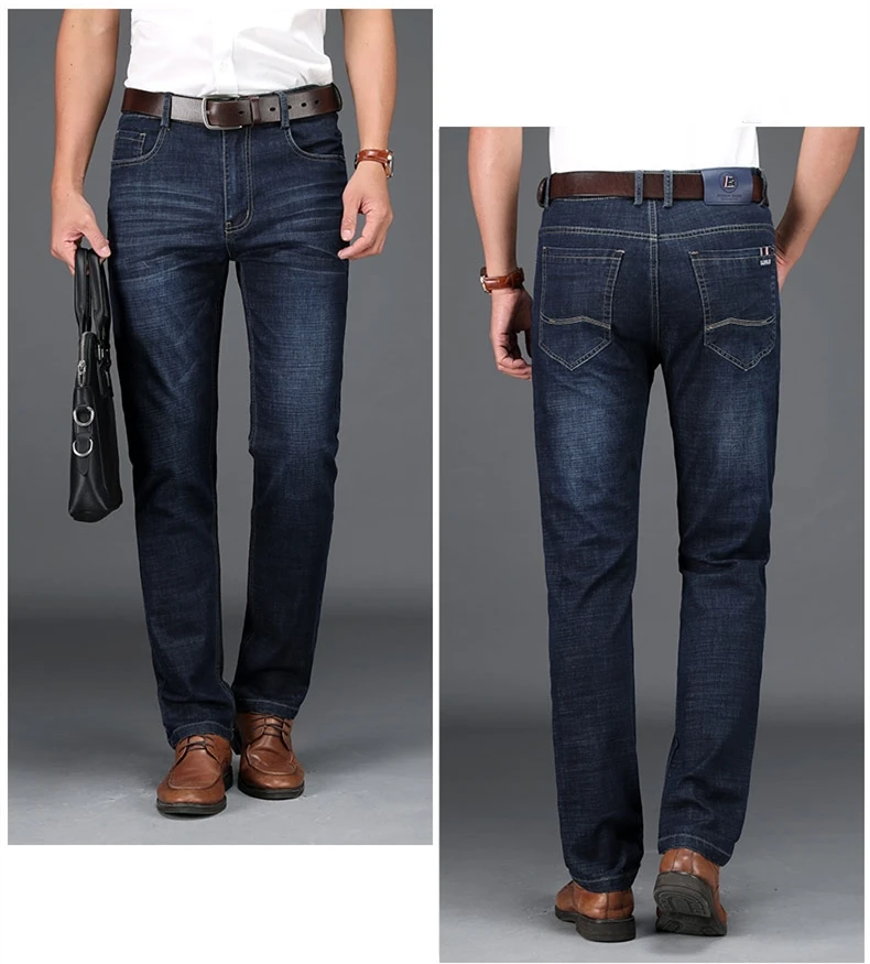 2021 Men'S Jeans Trendy Fashion Business Casual 2021 Spring And Summer Loose Straight Trousers 