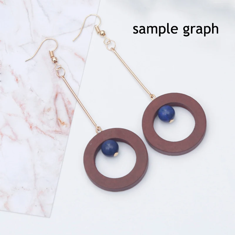 10 шт./лот цветные деревянные круглые полые подвески-обручи сделай сам серьги