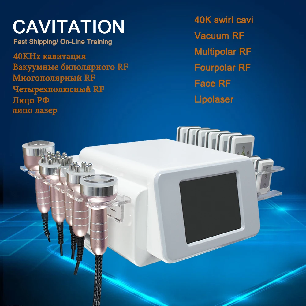 

2020 New 6 in 1 Vacuum Laser Radio Frequency RF 80K Cavi Lipo Slimming Ultrasonic Liposuction Cavitation Machine For Spa