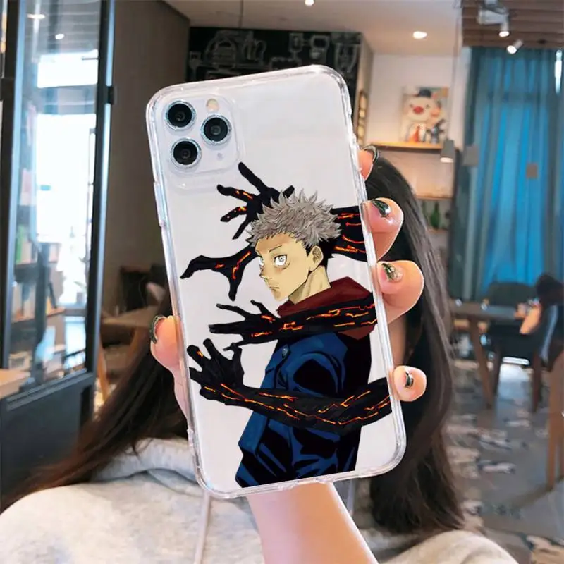 

Anime Cartoon Jujutsu Kaisen Phone Case Transparent for iPhone 6 7 8 11 12 s mini pro X XS XR MAX Plus se cover funda shell