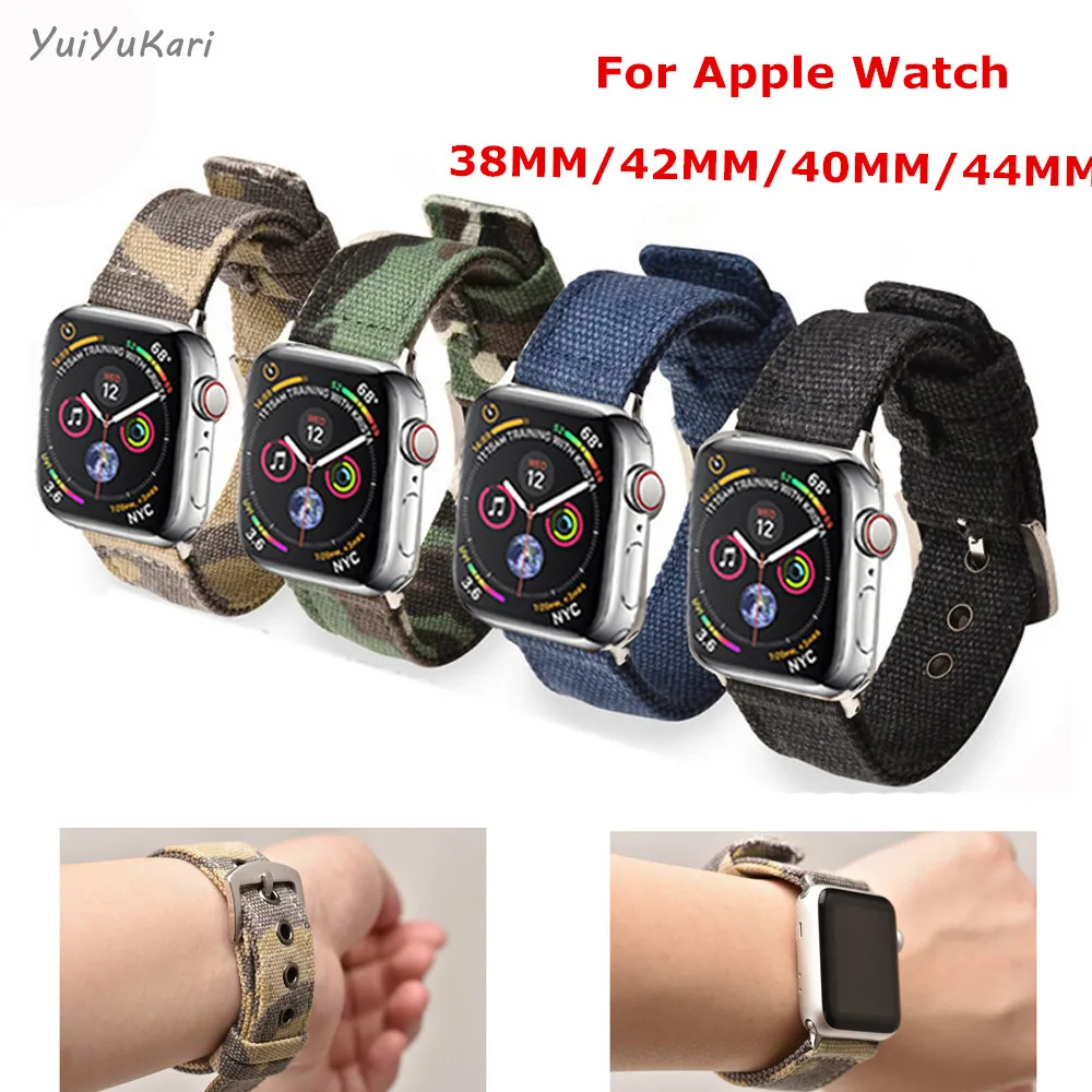 Нейлоновая петля для apple Watch band 4 (iwatch 5) 44 мм 40 watch 3 2 1 ремешок 42 38 pulseira аксессуары