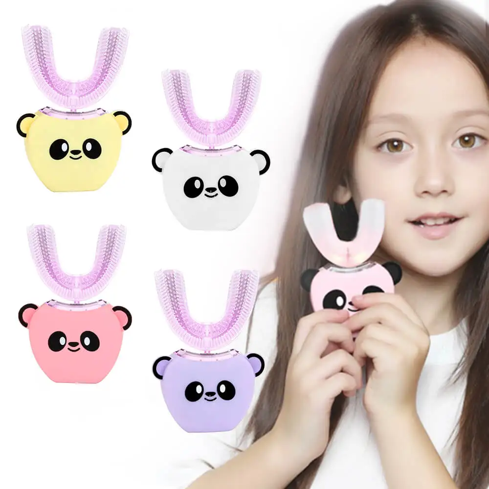 Детская электронная зубная щетка с U образной головкой 360 градусов|Электрические