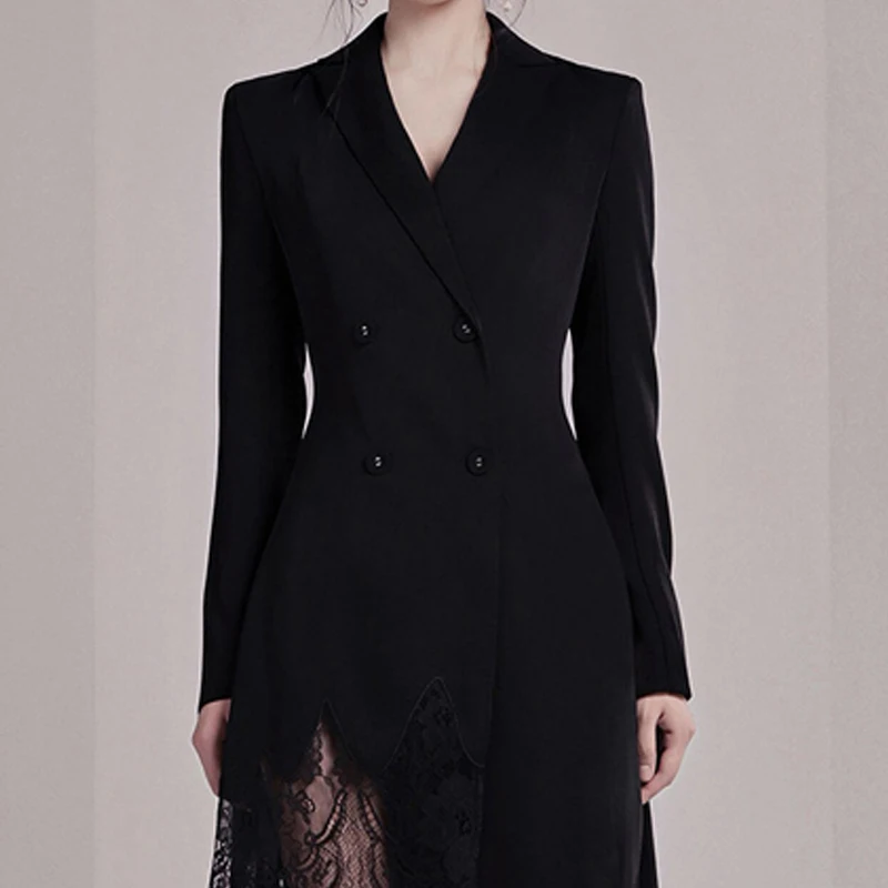 Женское асимметричное платье HAMALIEL Брендовое двубортное с длинным рукавом и