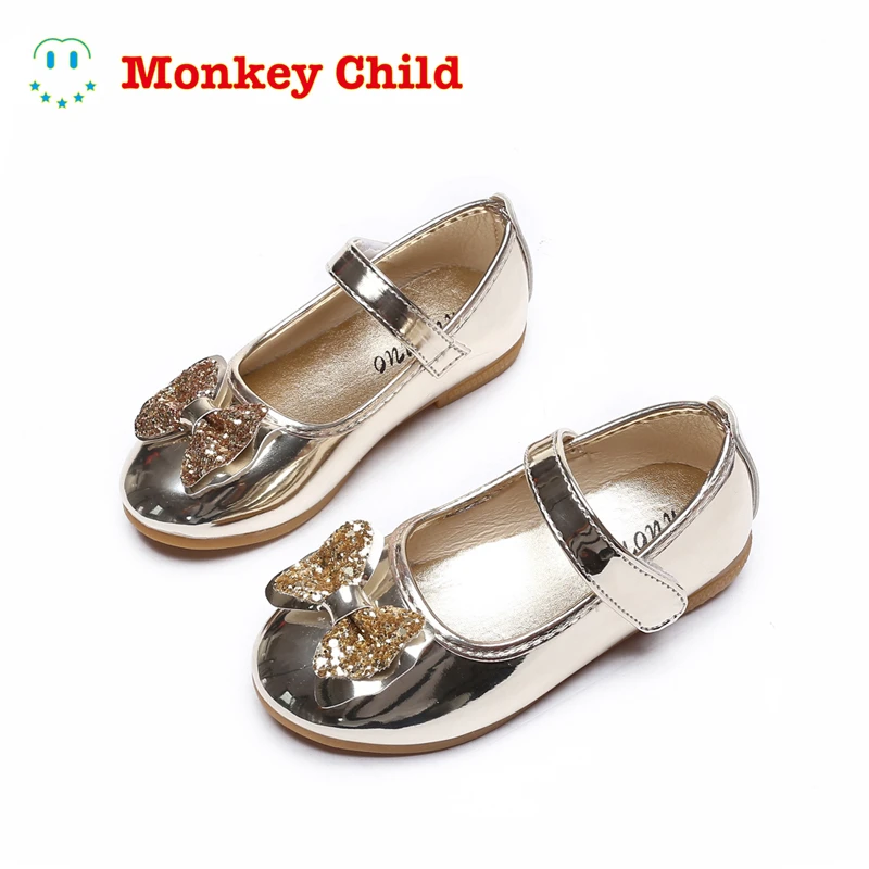 Enlarge Girls Party Shoes Gold Silver Princess Shoes Pu Leather Big Girls Shoes For Kids Children Fashion Bow fairy lady Sandals 1-12